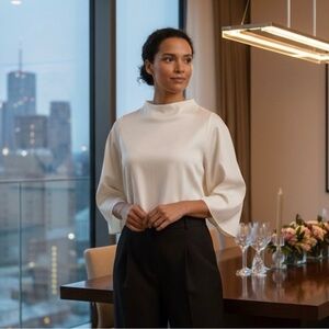 Zara x Pratt Institute White Structured Top Women’s Small Made in Spain